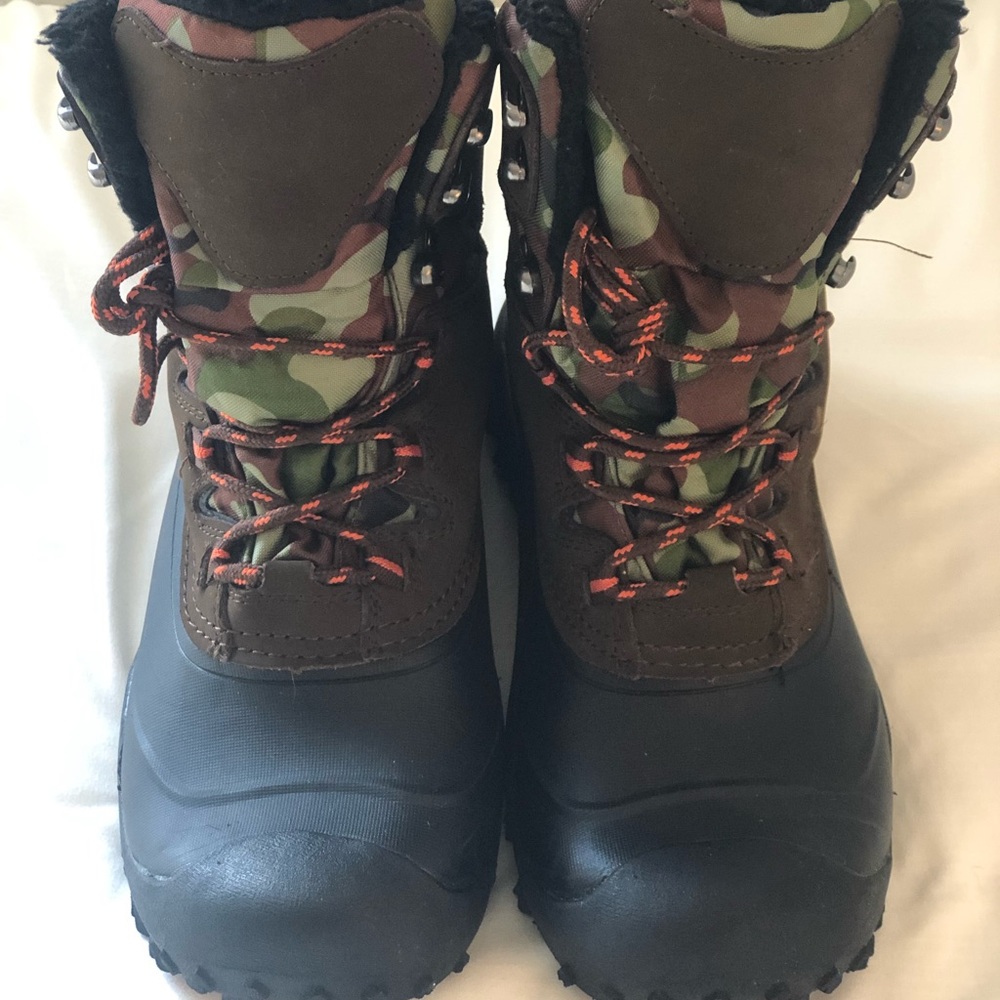 Goodfellow Co Case Mens Brown Camo Leather Textile Faux Fur Chucka Winter Boots